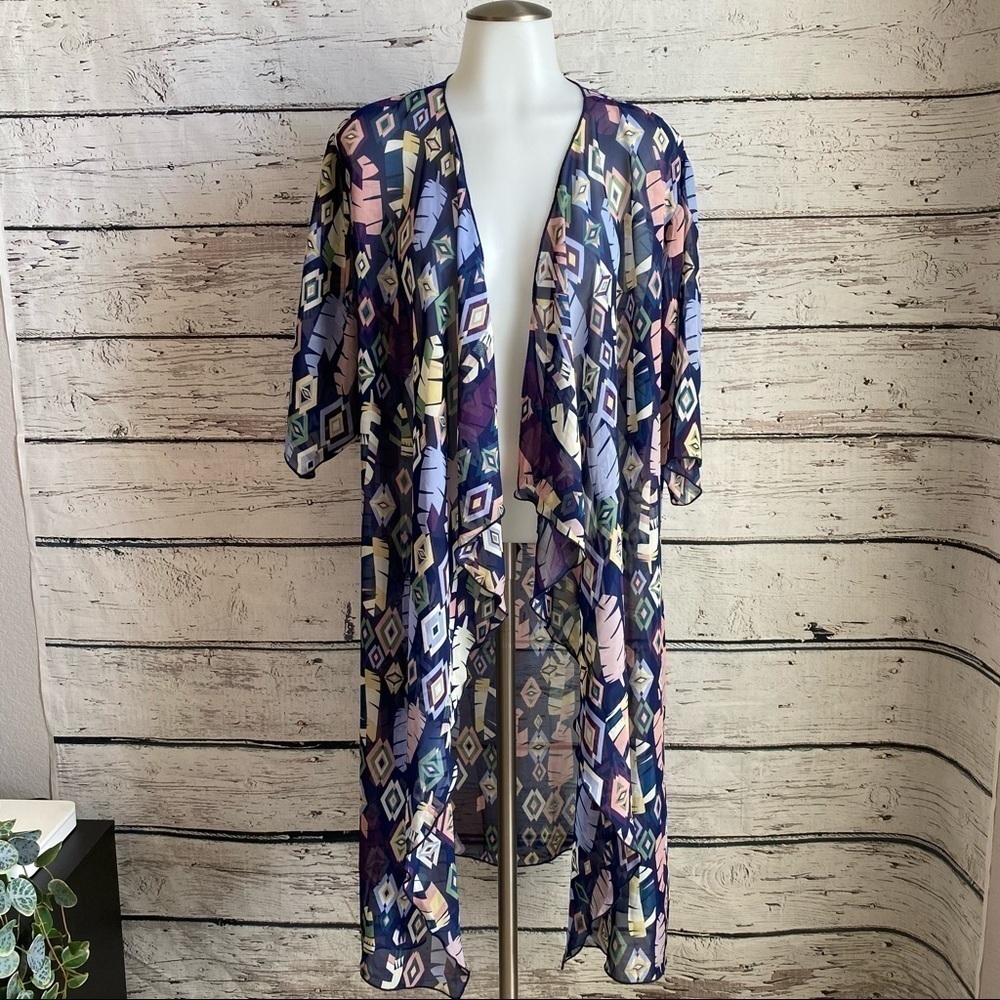 LuLaRoe Navy Feather Duster/Cardigan